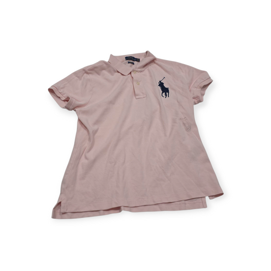 Playera Polo Ralph Lauren Skinny Fit Grande L Rosa Claro