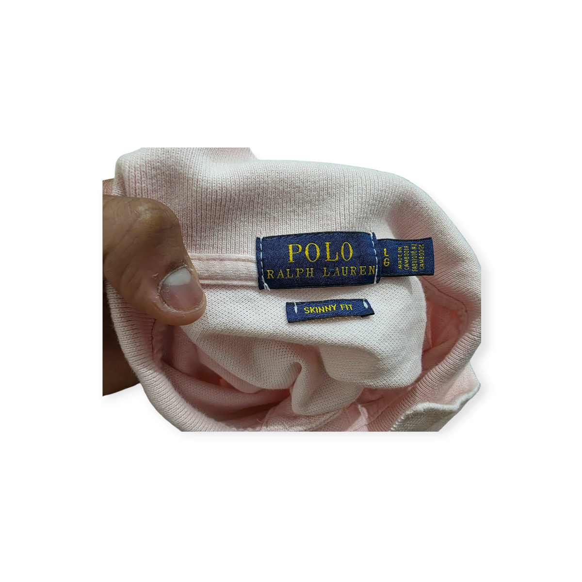 Playera Polo Ralph Lauren Skinny Fit Grande L Rosa Claro