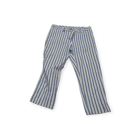 Pantalon Michael Kors Talla 12 Blanco Con Lineas Azules