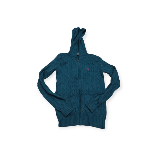 Sueter Congorro Ralphlauren Mediana Azul Petróleo Pony Rosa
