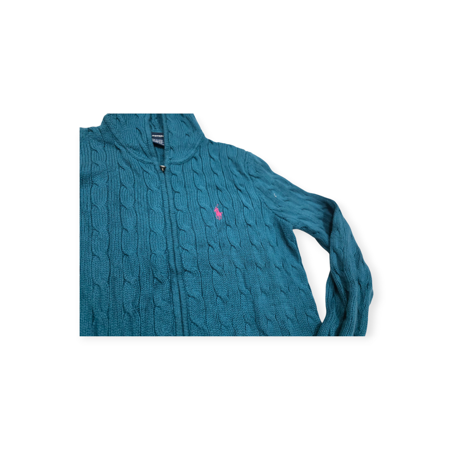 Sueter Congorro Ralphlauren Mediana Azul Petróleo Pony Rosa