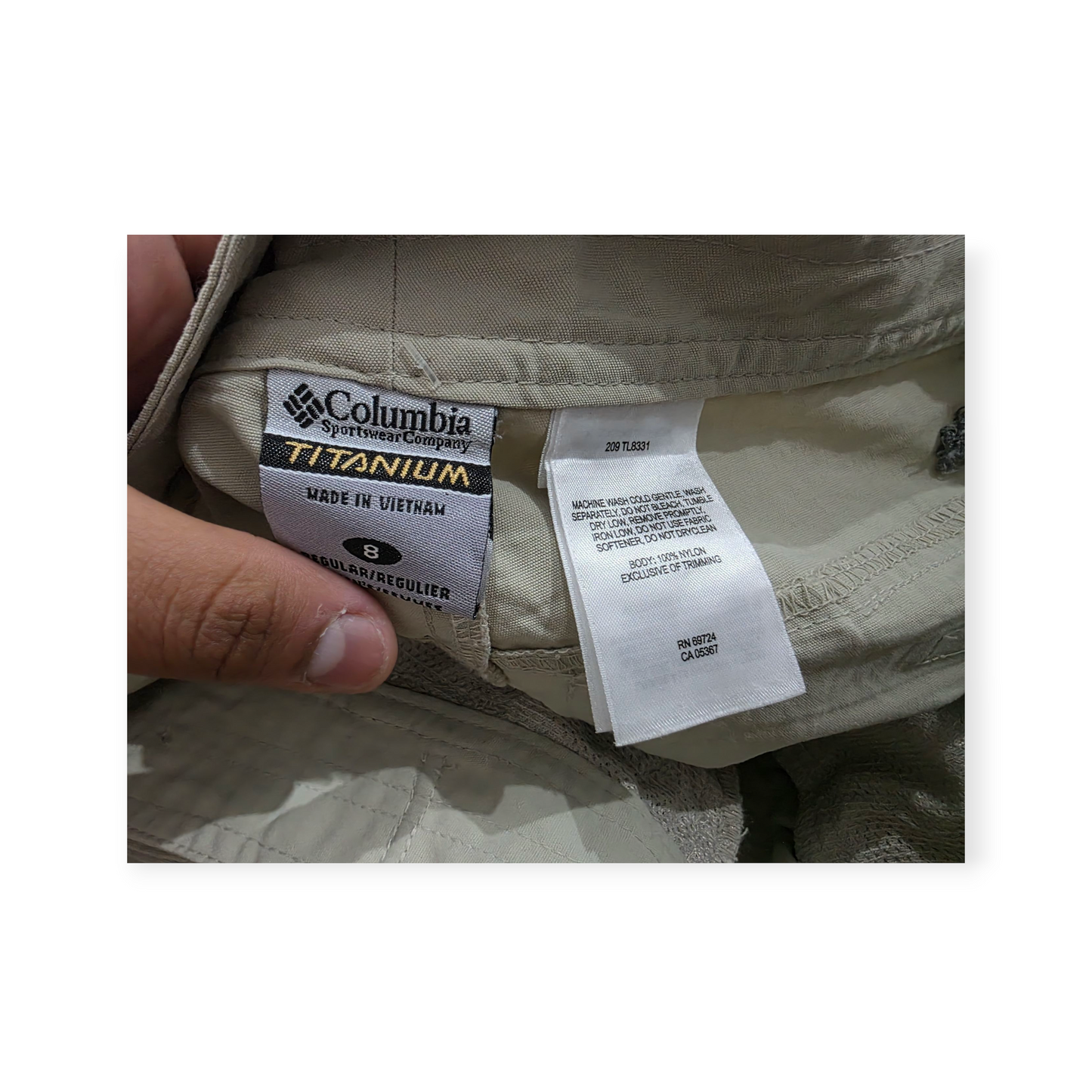 Pantalon Columbia Titanium Cafe Claro Mujer Talla 8 Regular