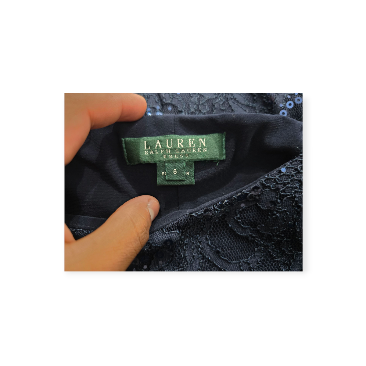 Vestido Ralph Lauren Talla 6 Manga Corta Lentejuelas