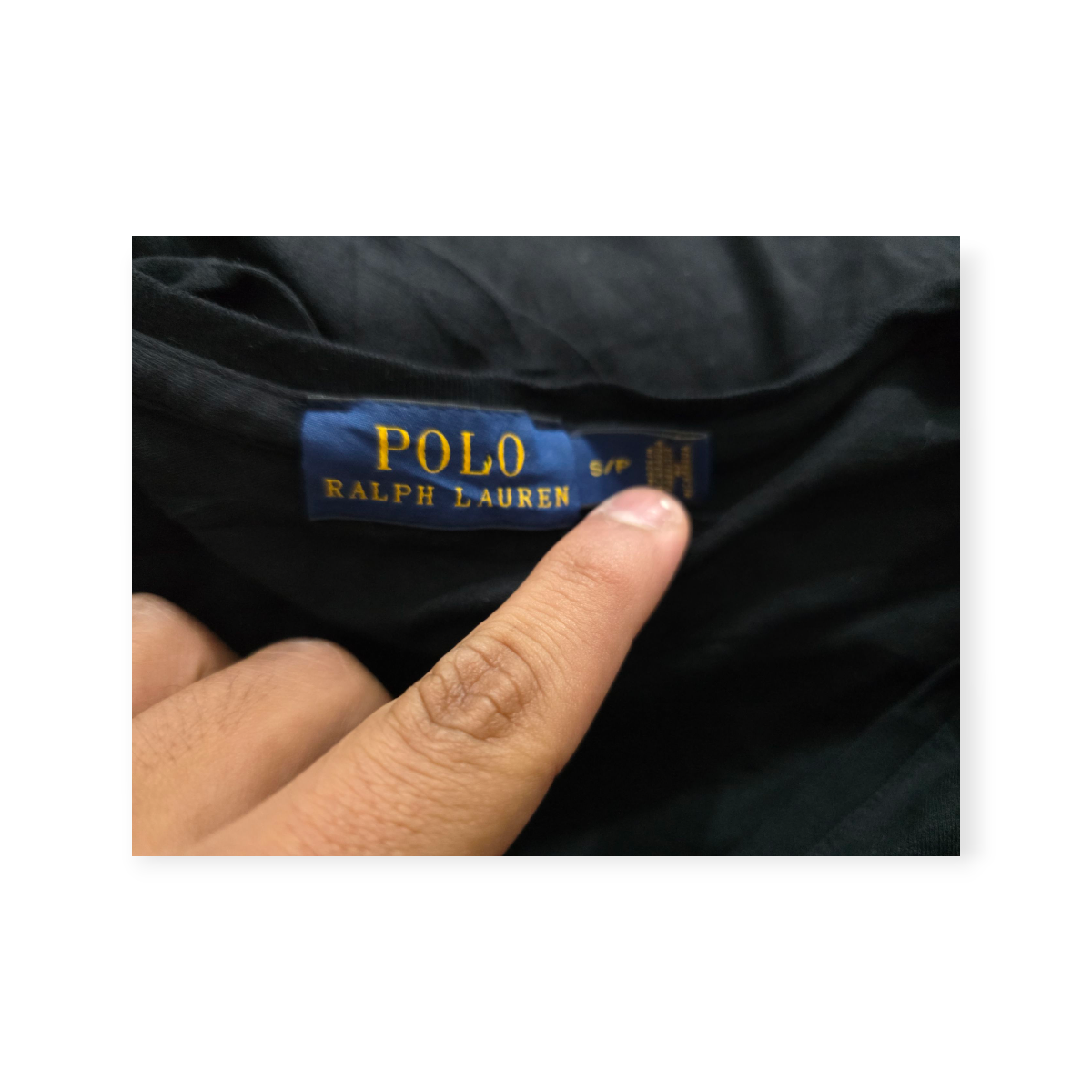 Playera Polo Ralph Lauren Chico Negra Manga Larga Poni Azul