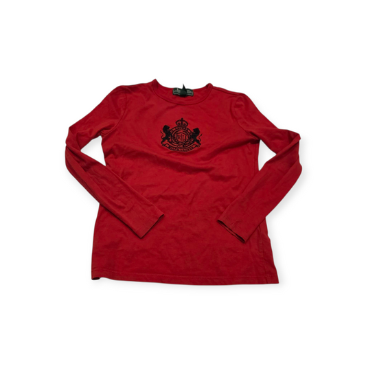 Playera Ralph Lauren Manga Larga Roja Extra Chica Petite