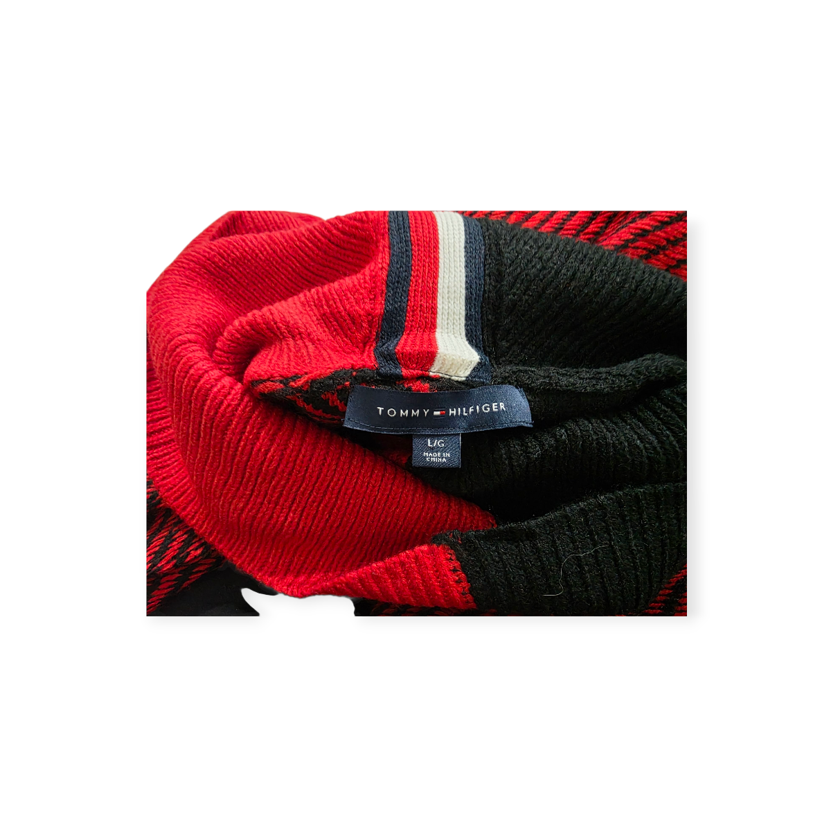 Sueter Tommy Hilfiger Grande L Rojo Con Azul