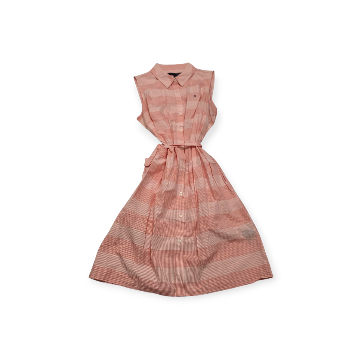 Vestido Camisero Tommy Hilfiger Talla 12 Rosa Sin Mangas