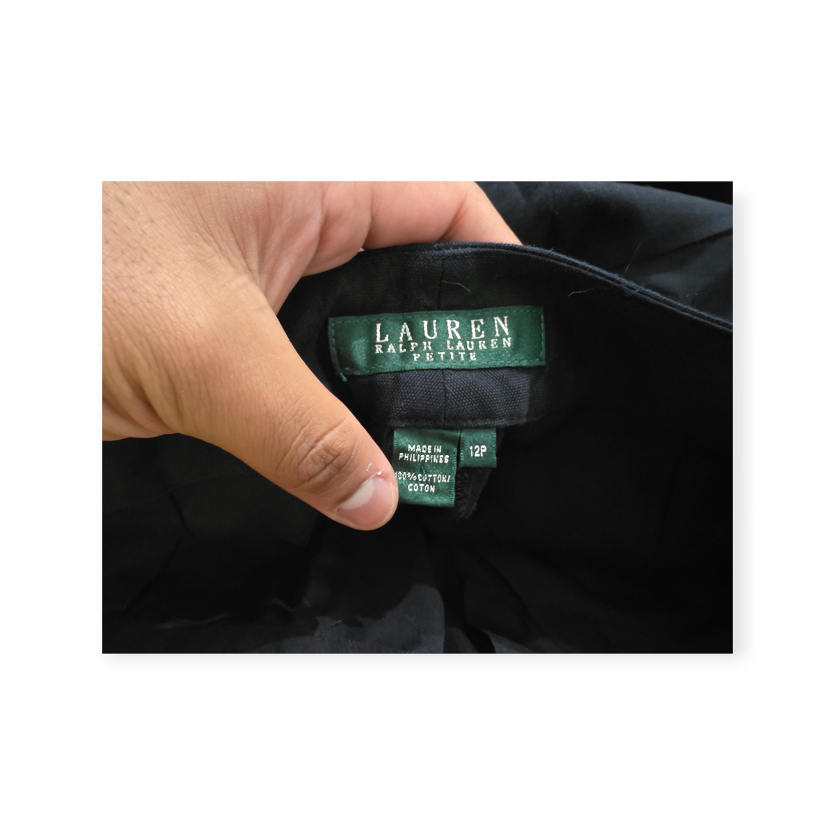 Bermuda Ralph Lauren Talla 12 Petite Color Negro De Mujer