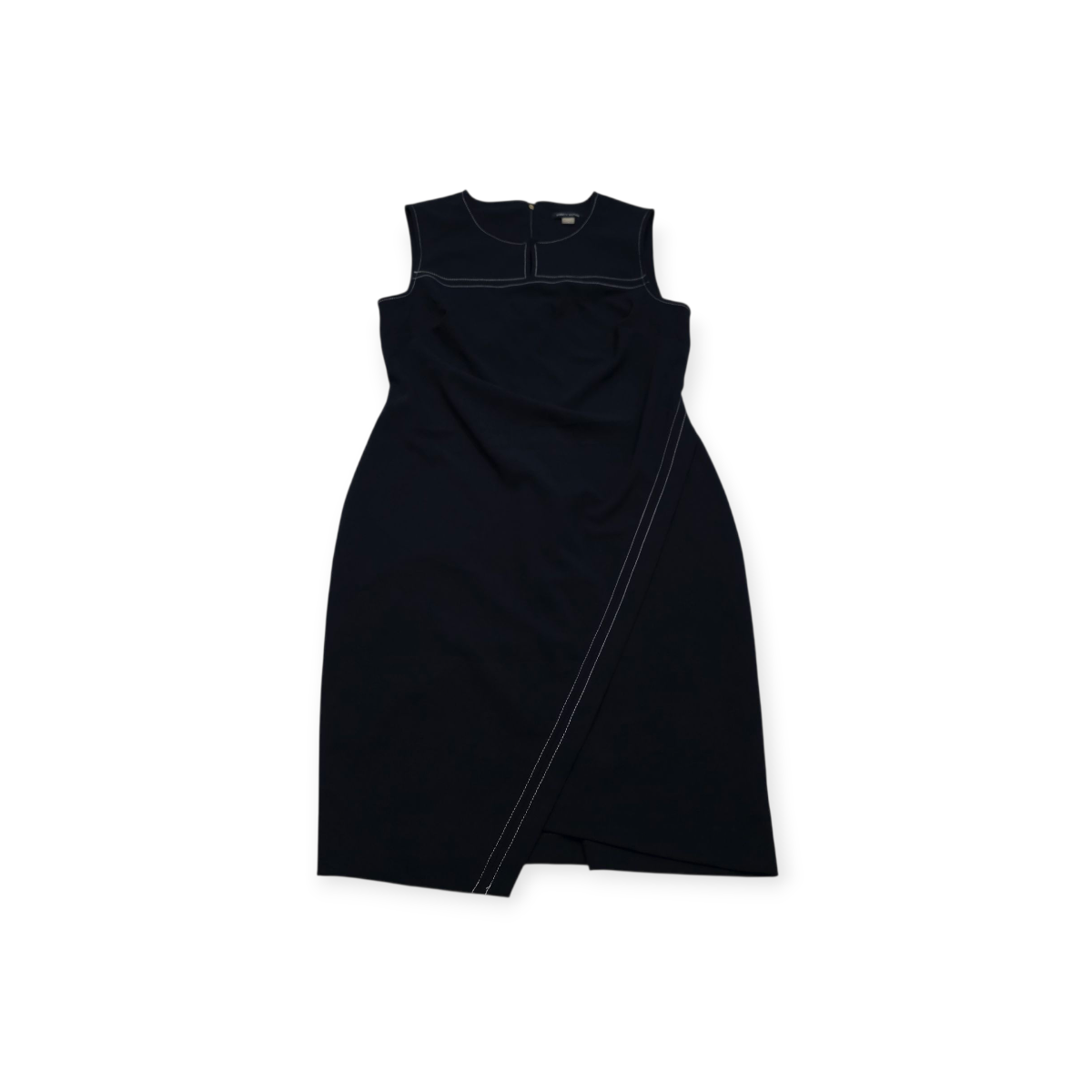 Vestido Tommy Hilfiger Azul Marino Sin Mangas Lineas Blancas