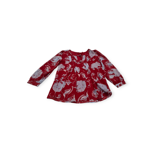 Blusa Tommy Hilfiger Mediana M Roja Con Azul Manga Larga