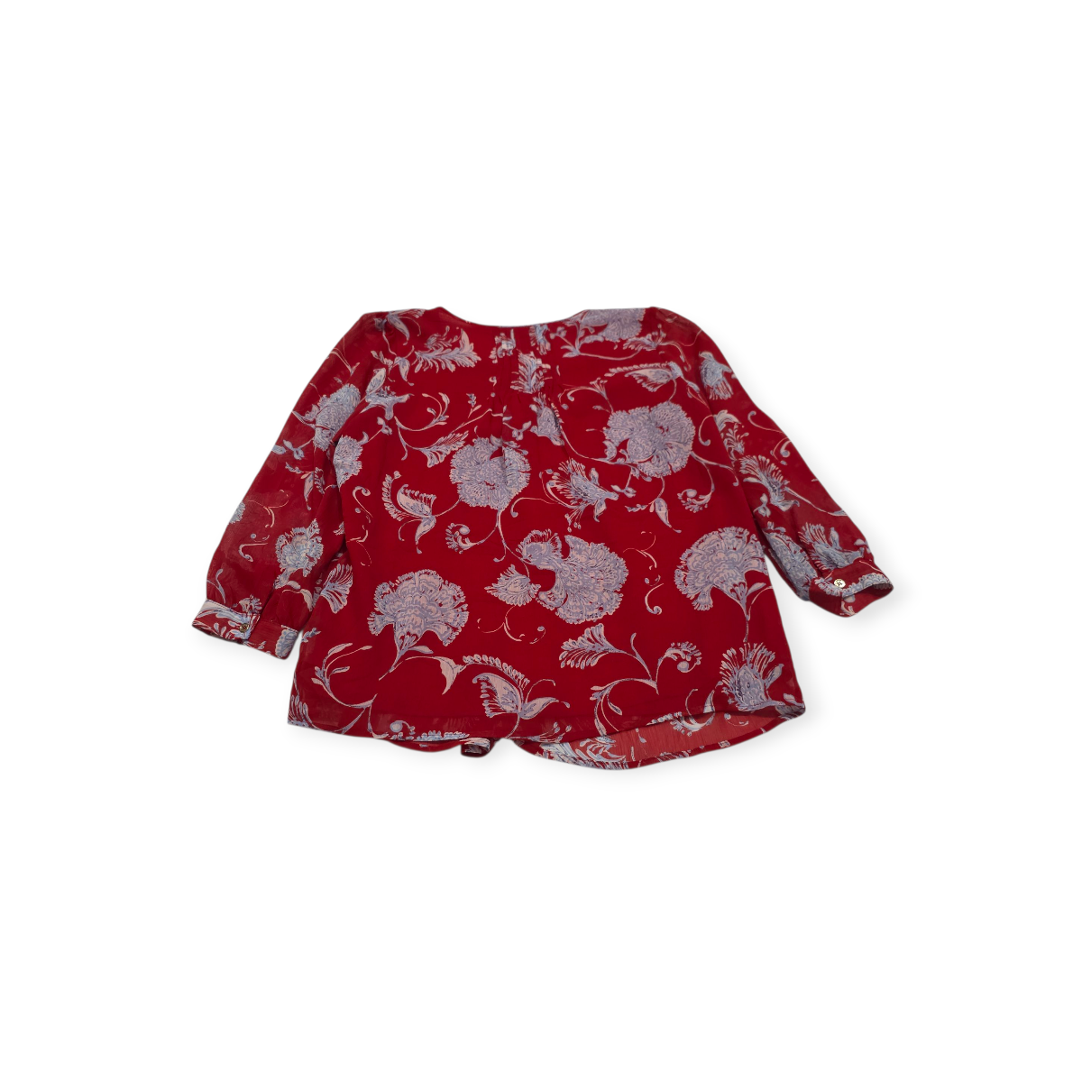 Blusa Tommy Hilfiger Mediana M Roja Con Azul Manga Larga