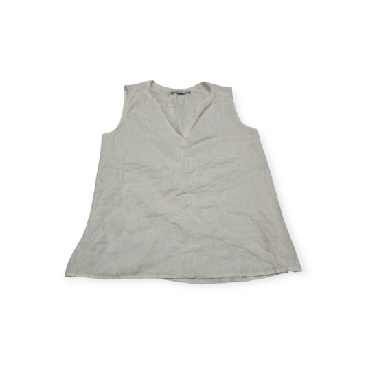 Blusa Vineyard Vines De Lino Mediana Color Blanca Sin Mangas