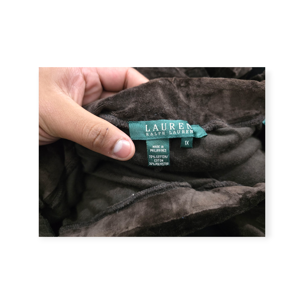 Pants Ralph Lauren Talla 1x Color Cafe De Terciopelo