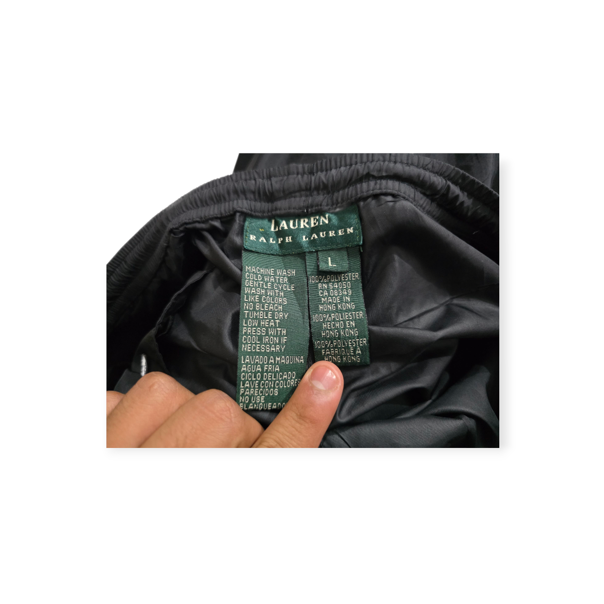 Pantalon Impermeable Ralph Lauren Grande L Negro De Mujer