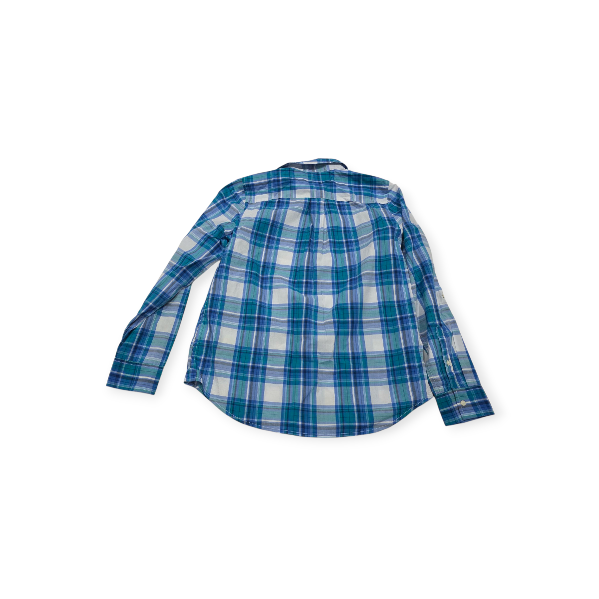 Camisa Tommy Hilfiger Mediana M Blanca Con Cuadros Azules