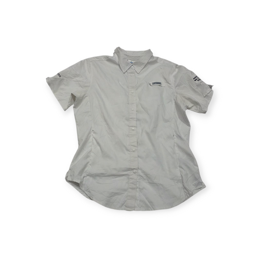 Camisa Columbia Pfg Mediana M Blanca Manga Corta De Mujer