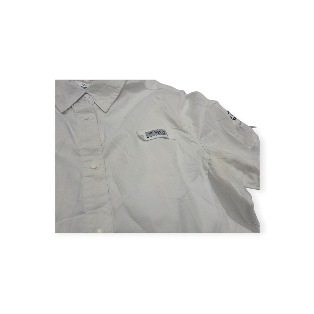 Camisa Columbia Pfg Mediana M Blanca Manga Corta De Mujer