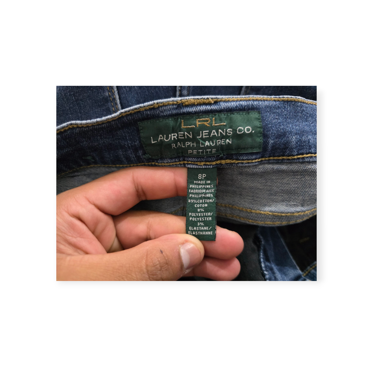 Pantalon Ralph Lauren De Mezclilla Talla 8 Petite Azul