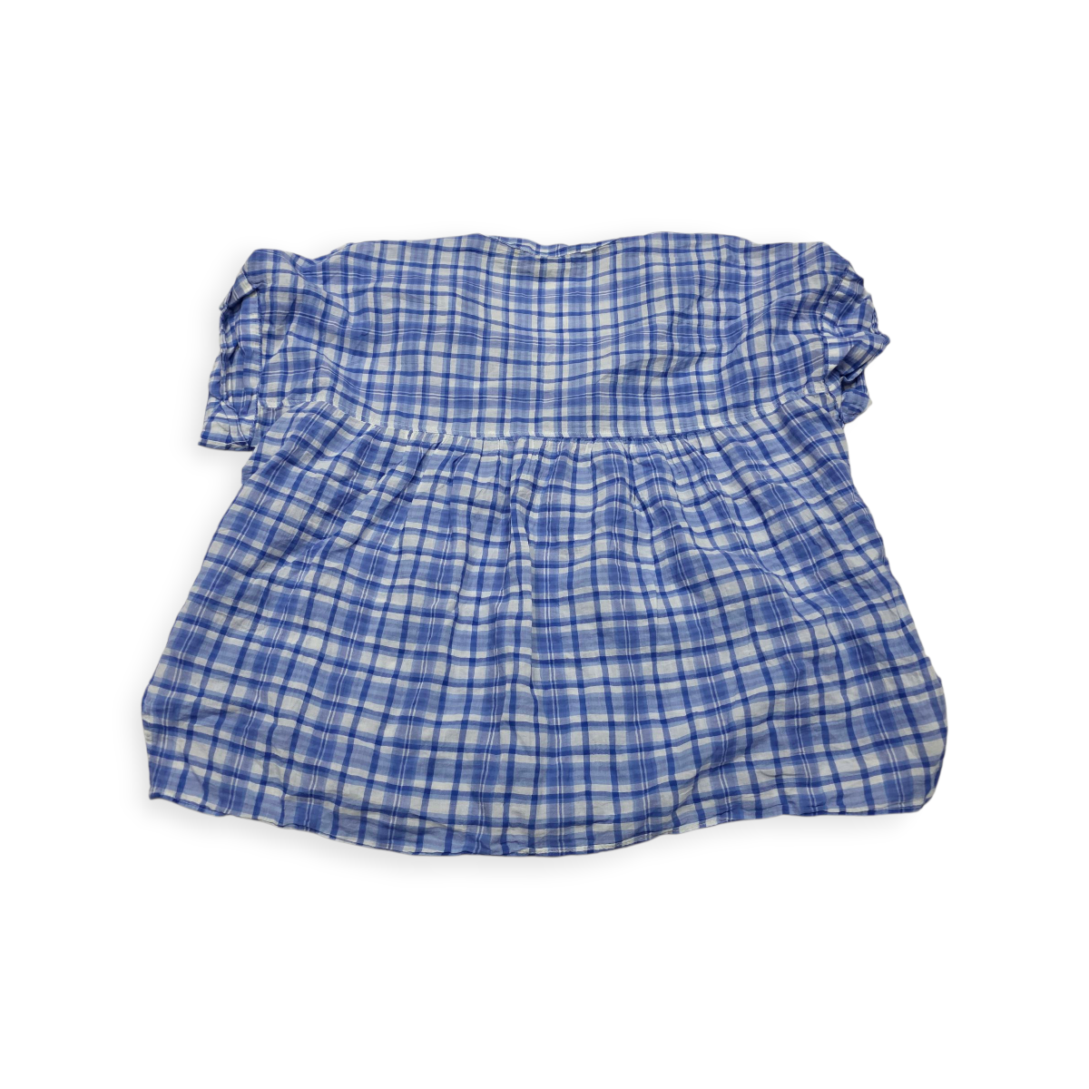 Blusa Tommy Hilfiger Mediana Mazul Cuadriculada Manga Corta