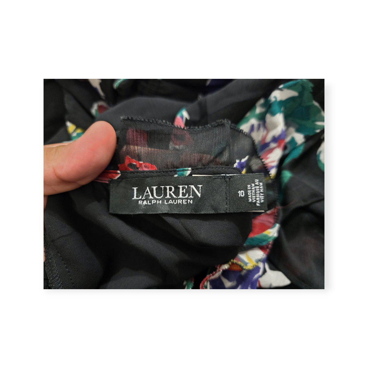 Vestido Ralph Lauren Talla 10 Negrita Floreado