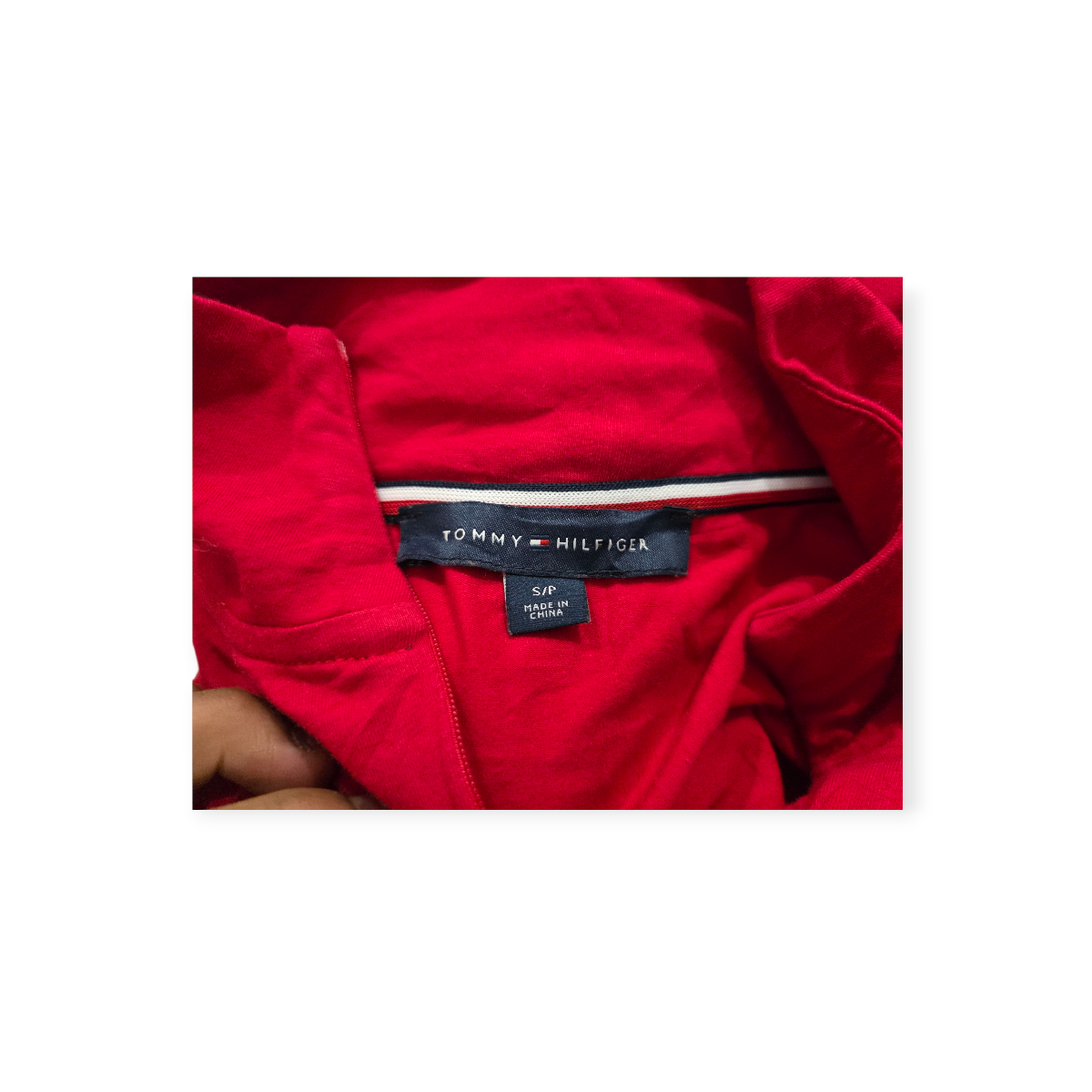 Playera Medio Cierre Tommy Hilfiger Chico S Roja De Mujer