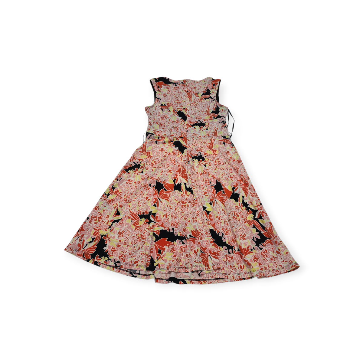 Vestido Tommy Hilfiger Talla 10naranja Con Flores Sin Mangas