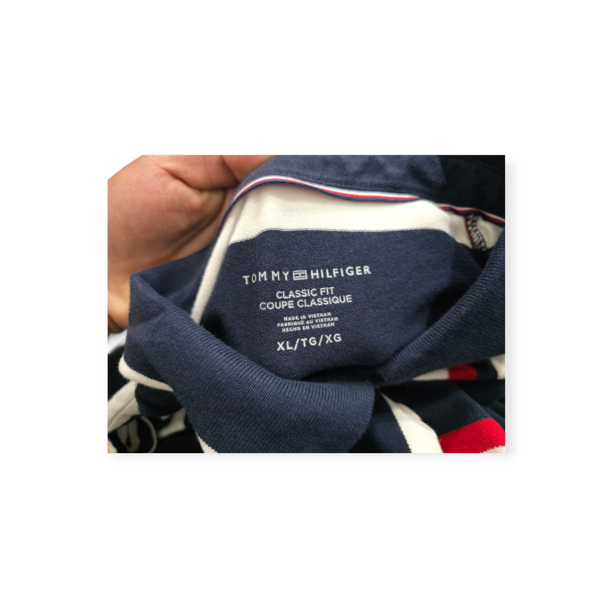 Playera Tommy Hilfiger Xgrande Classic Fit Azul/blanco/ Roja