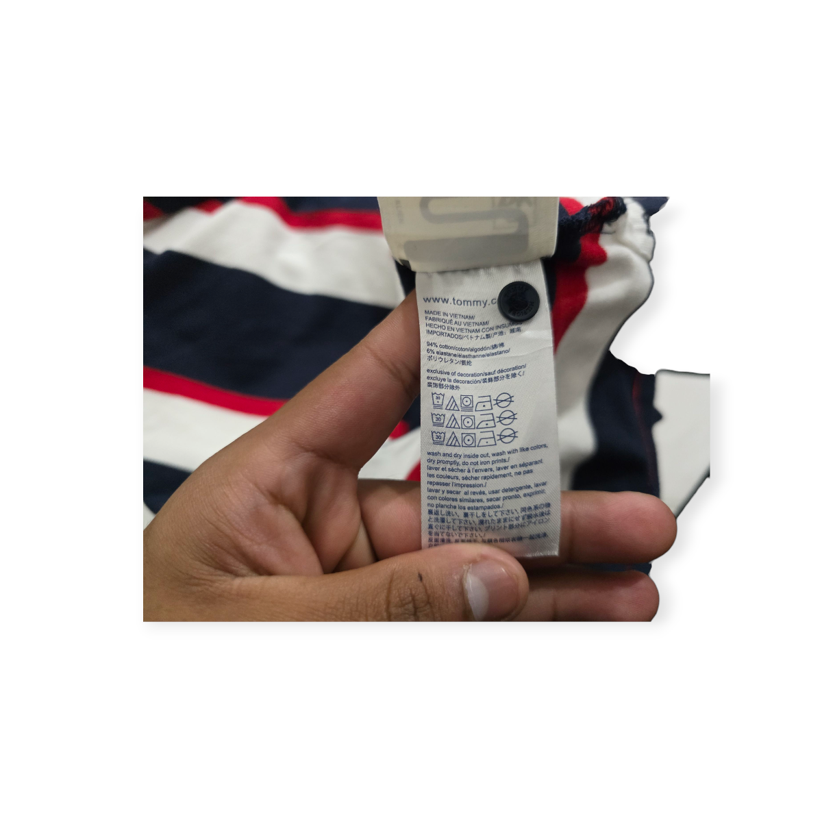 Playera Tommy Hilfiger Xgrande Classic Fit Azul/blanco/ Roja