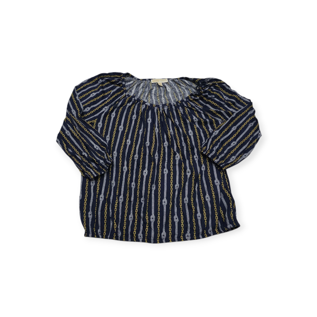 Blusa Michael Kors Grande L Azul Print De Cadenas