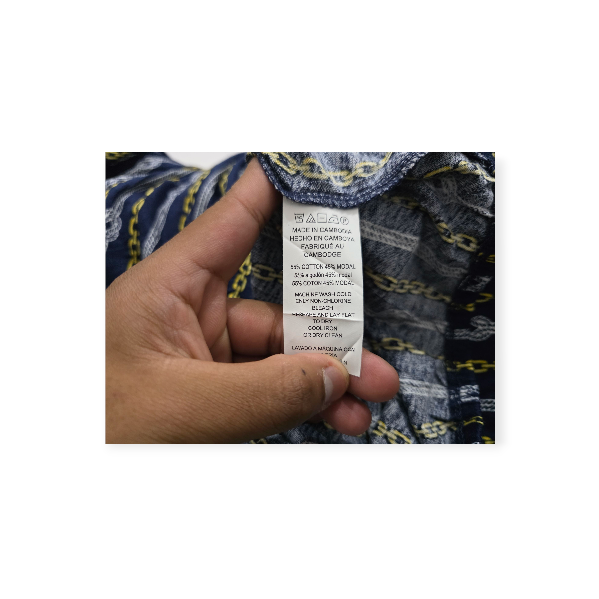 Blusa Michael Kors Grande L Azul Print De Cadenas