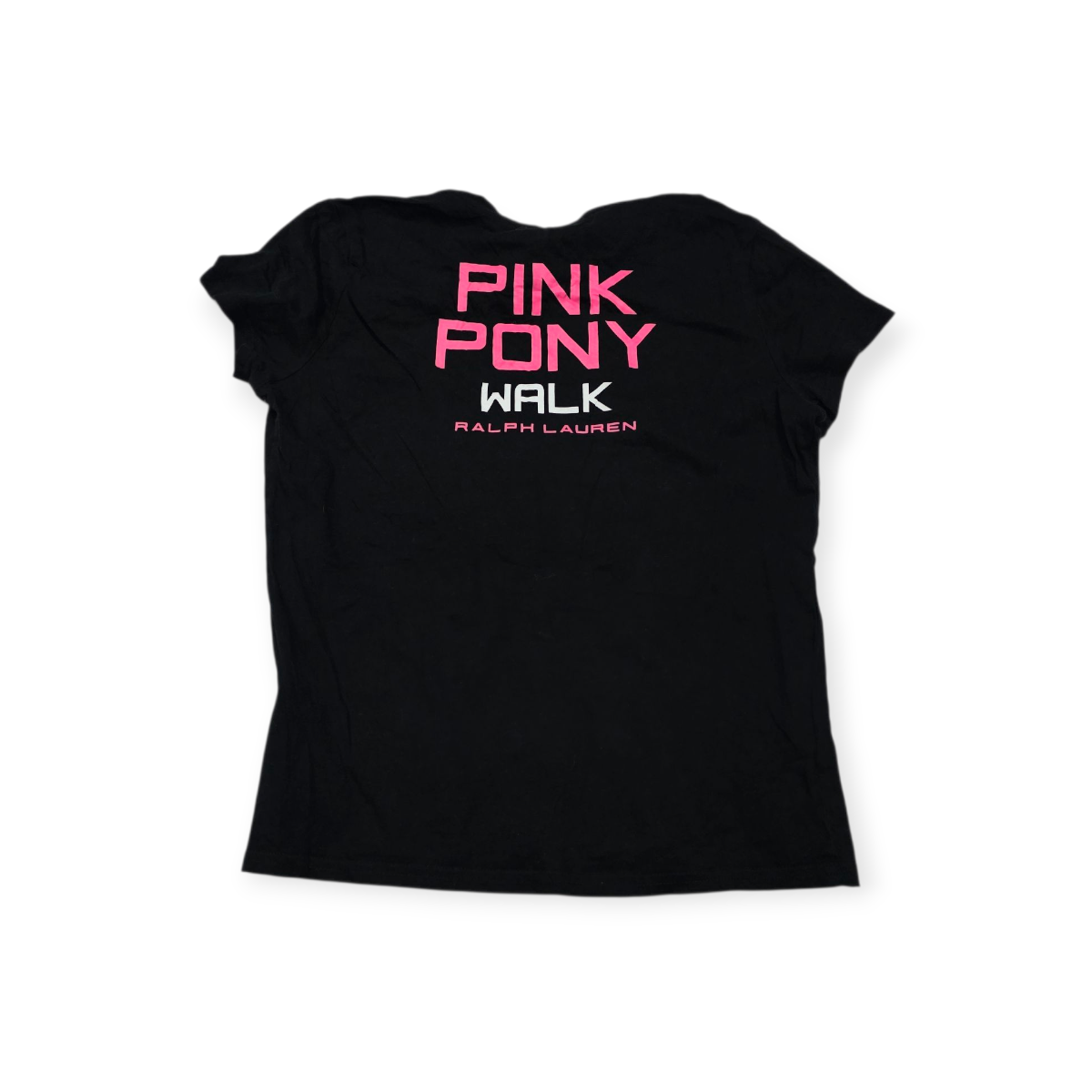Playera Ralph Lauren Grande L Negra Pony Rosa