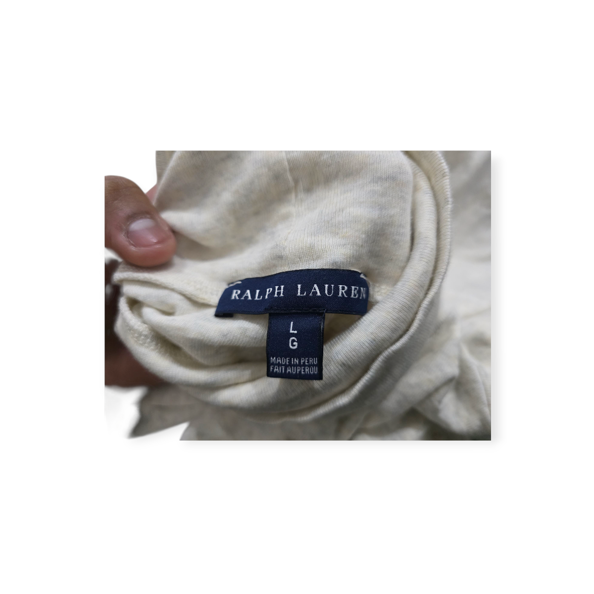 Playera Ralph Lauren Grande L Turtle Neck Crema De Mujer
