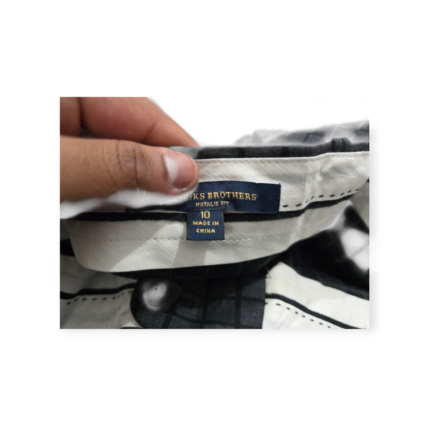 Pantalon Brooks Brothers Talla 10 Color Gris Cuadriculad