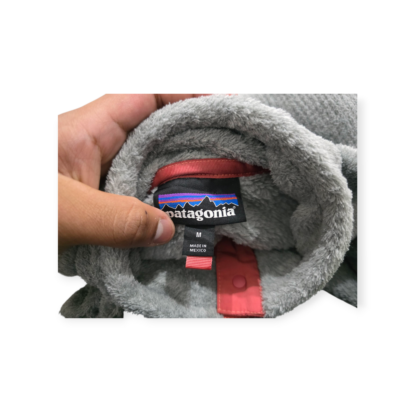 Chamarra Afelpada Patagonia Mediana M Gris Claro De Mujer