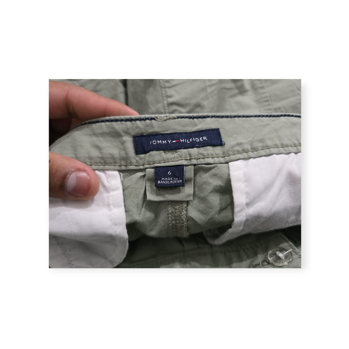 Bermuda Tommy Hilfiger Talla 6 Color Verde De Mujer