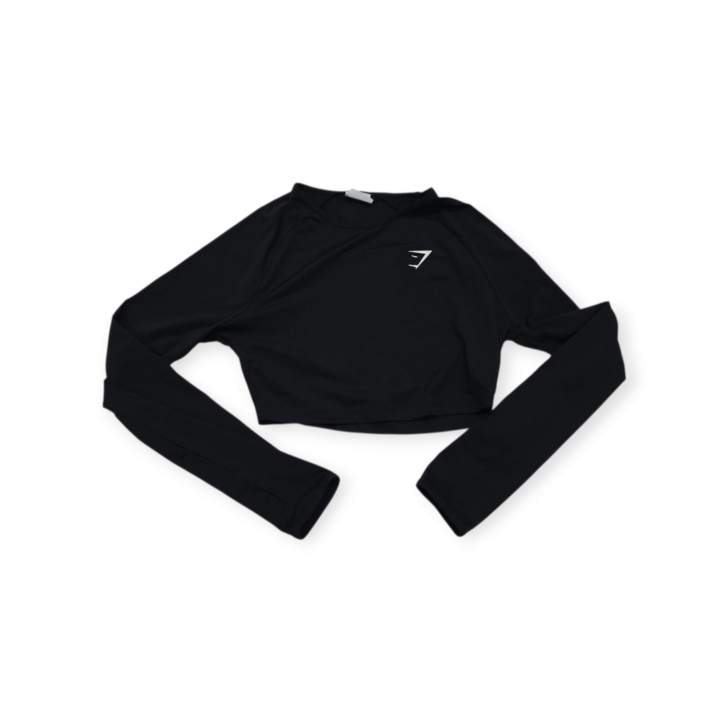 Playera Crop Top Gymshark Chico S Negro Manga Larga De Mujer