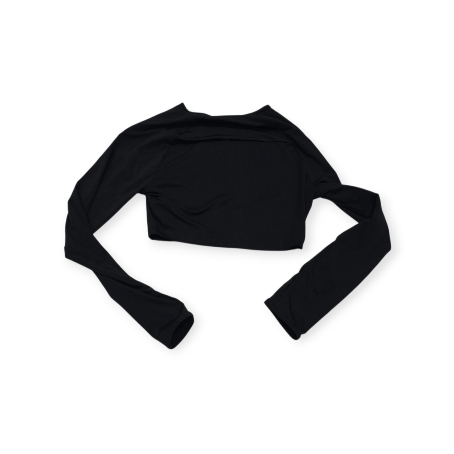Playera Crop Top Gymshark Chico S Negro Manga Larga De Mujer