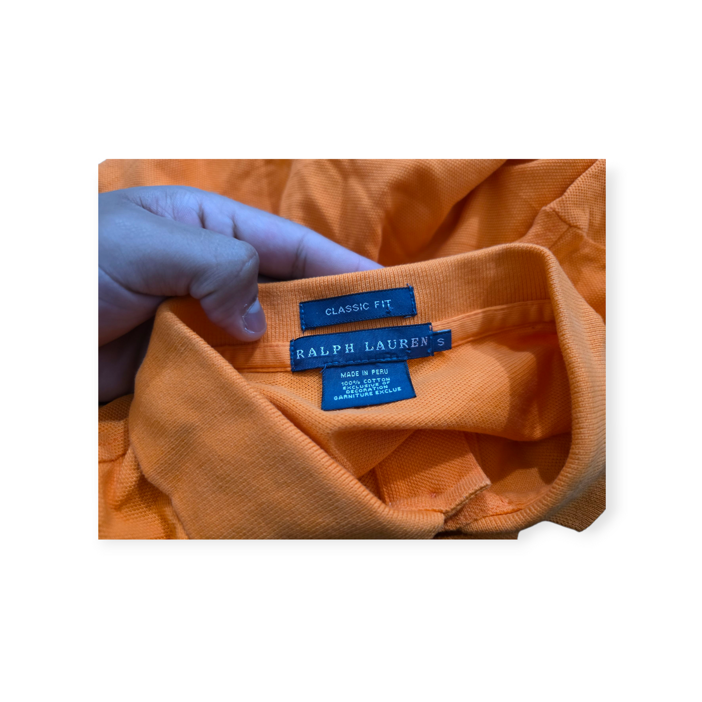Playera Ralph Lauren Classic Fit Chico S Naranja Pony Azul