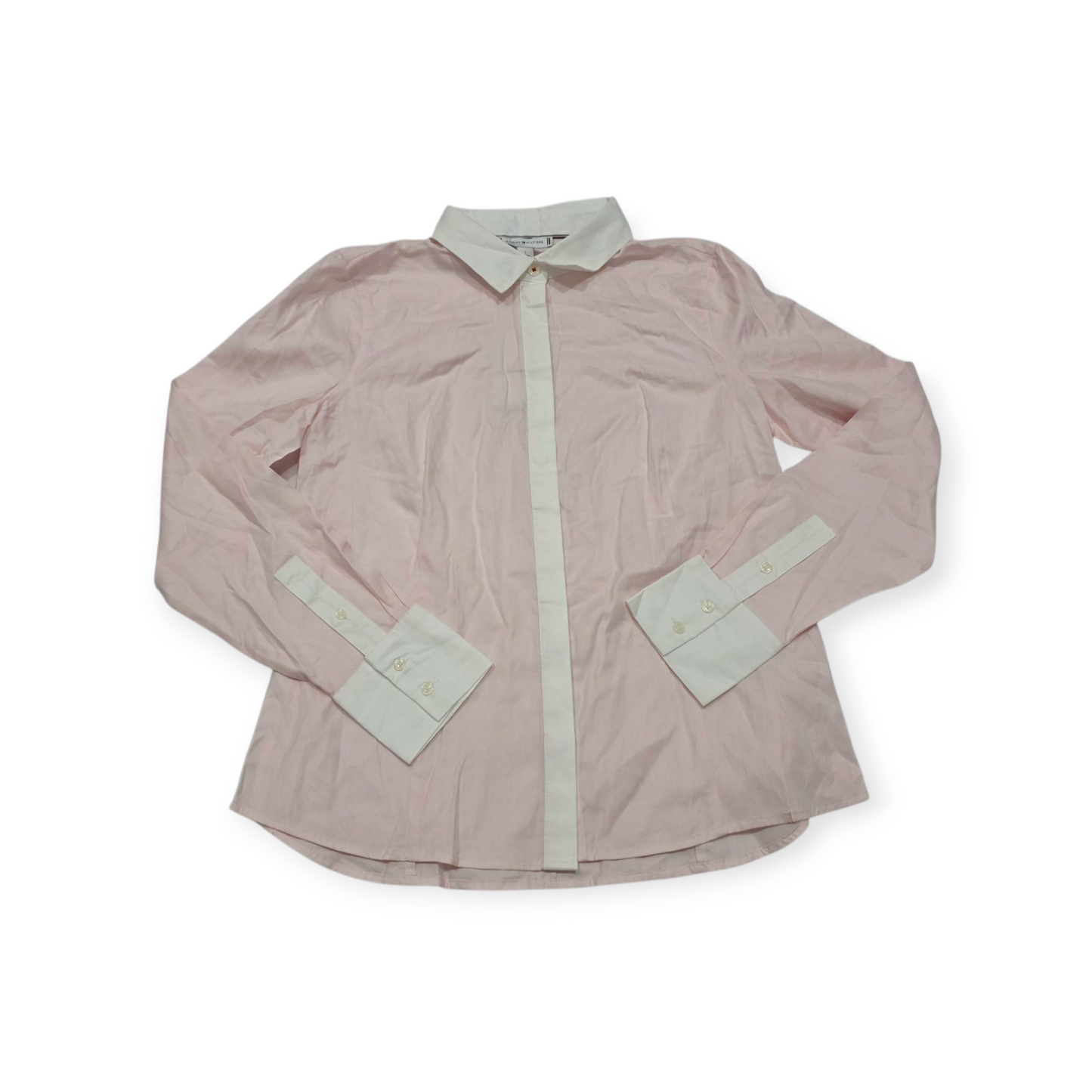 Camisa Tommy Hilfiger De Mujer Chico S Rosa Claro Con Blanco