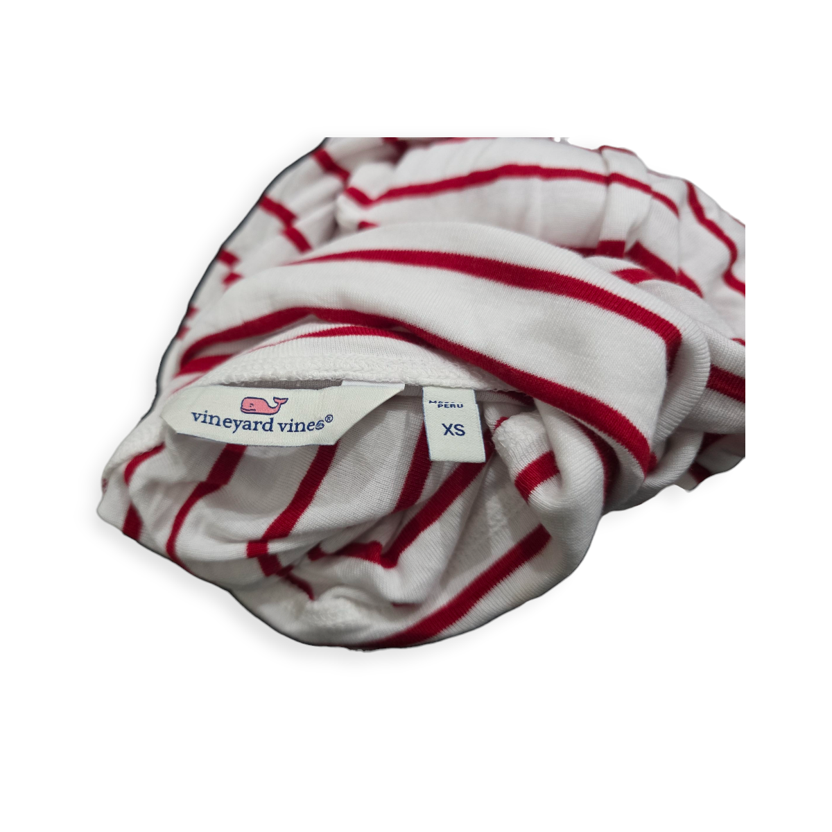 Playera Vineyard Vines Turtle Neck Blanco/rojo Xchico Xs