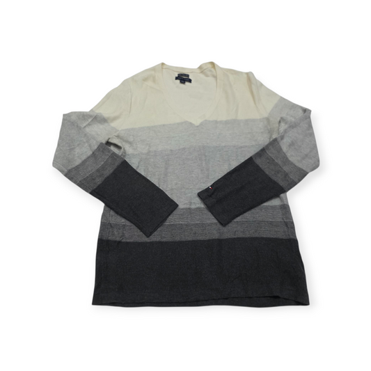 Sueter Tommy Hilfiger Xgrande Xl Gris Con Crema