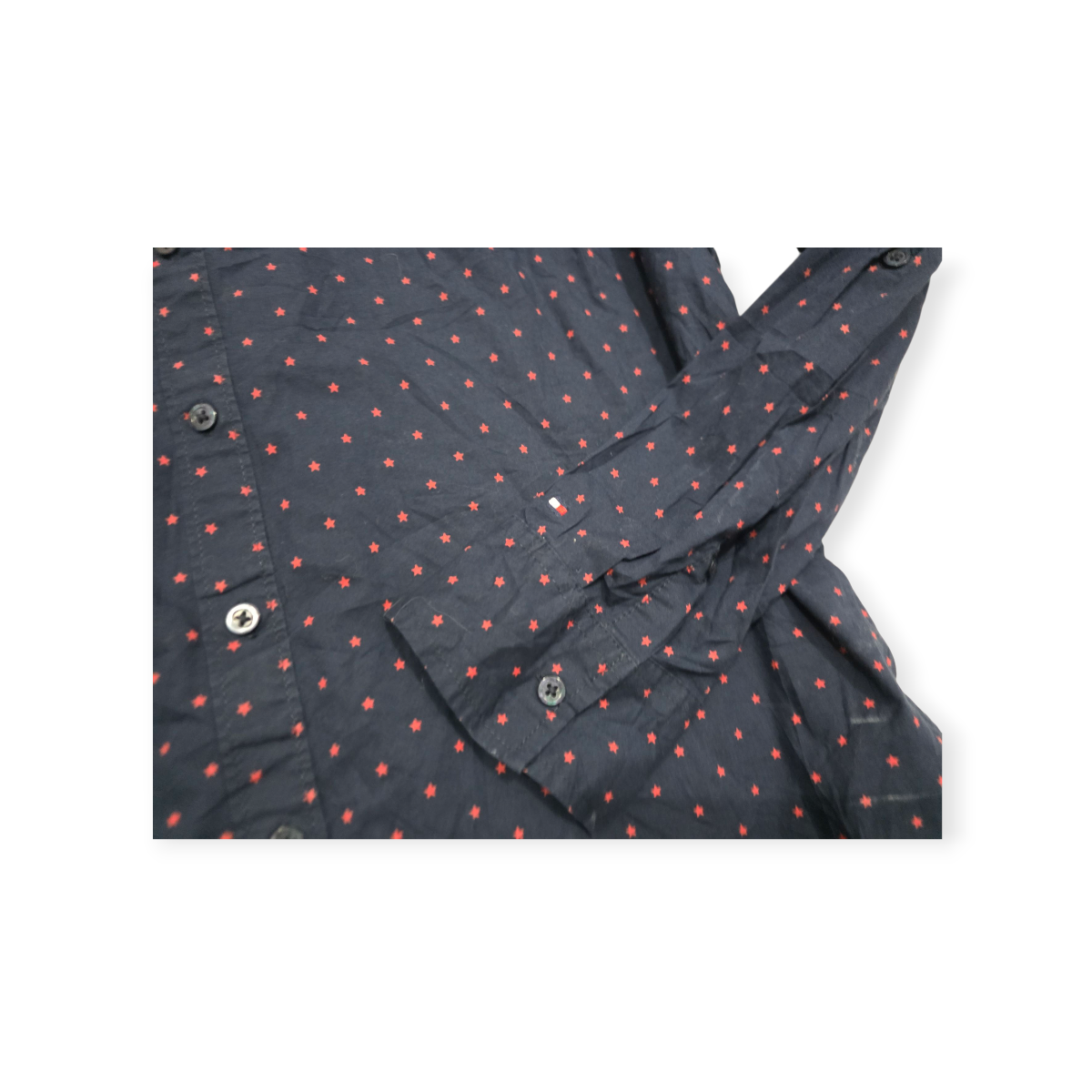 Camisa Tommy Hilfiger Azul Con Estrellas Relaxed Fit Mujer