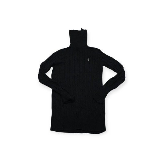 Sueter Ralph Lauren Sport Turtle Neck Negro Pony Blanco