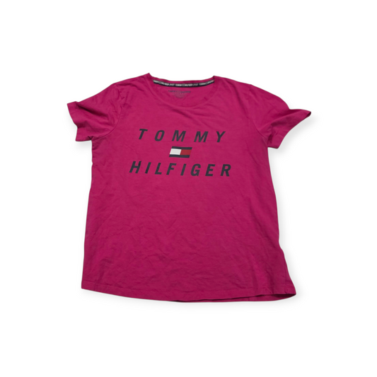 Playera Tommy Hilfiger Chico Fucsia De Mujer Manga Corta