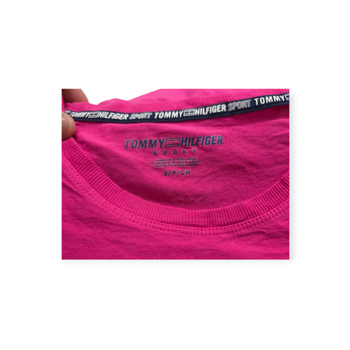 Playera Tommy Hilfiger Chico Fucsia De Mujer Manga Corta