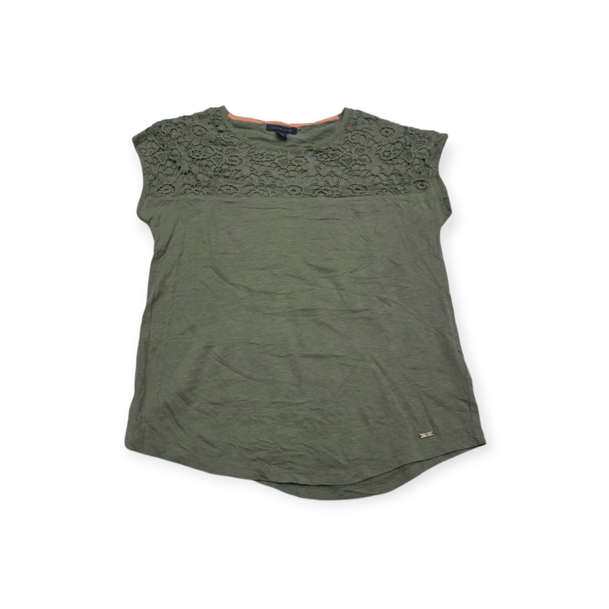 Playera Tommy Hilfiger Chico S Verde Opaco Manga Corta
