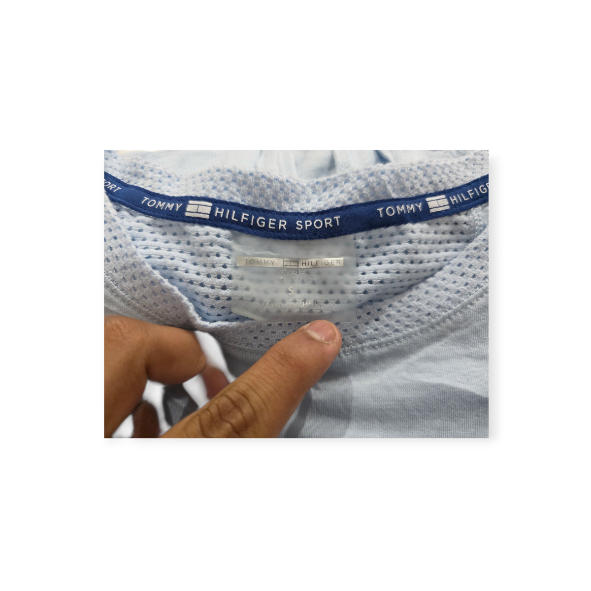 Playera Tommy Hilfiger Sport Chico S Azul Claro Sin Mangas