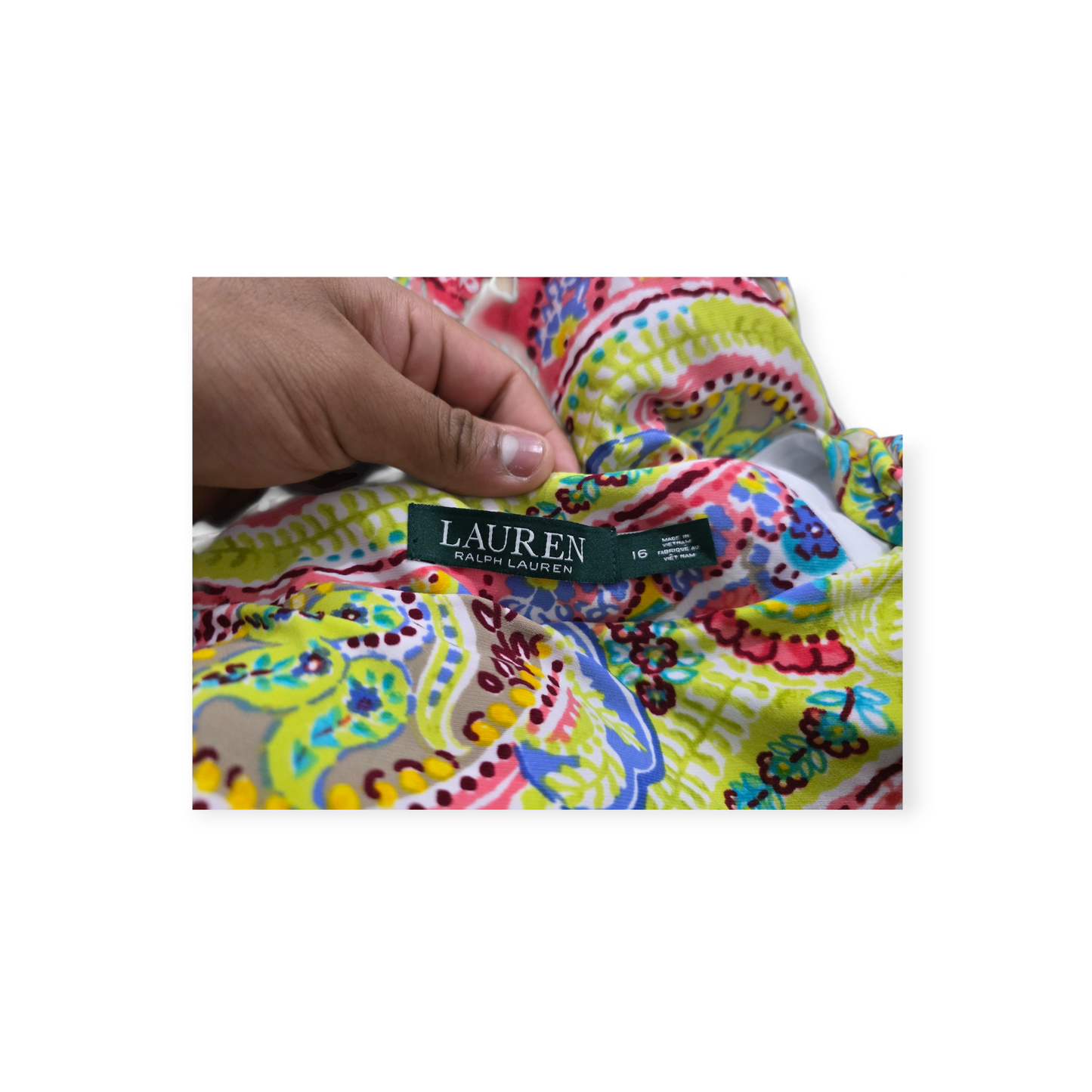 Vestido Ralph Lauren Talla 16 Amarillo Con Figuras