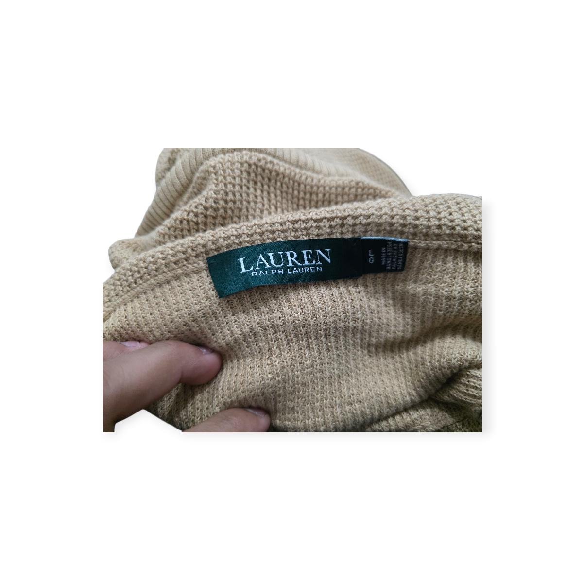 Sueter Ralph Lauren Con Cordones Grande L Color Cafe