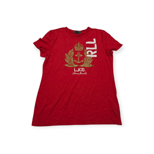 Playera Ralph Lauren Roja De Mujer Mediana M Manga Corta